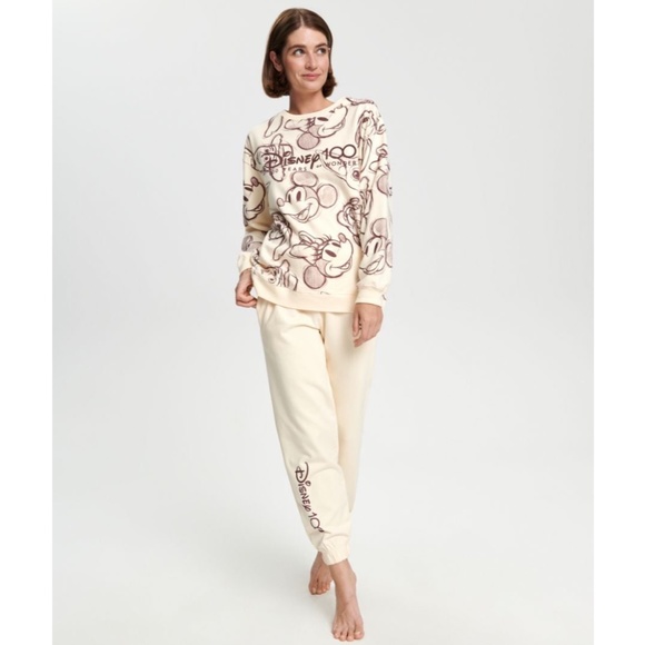 Disney 100 Mickey Mouse Women's Sweatshirt Nude Soft - Picture 3 of 5